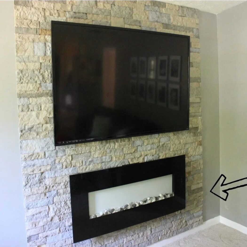 HOW I HIDE MY CORDS ON MY AIRSTONE FIREPLACE ACCENT WALL